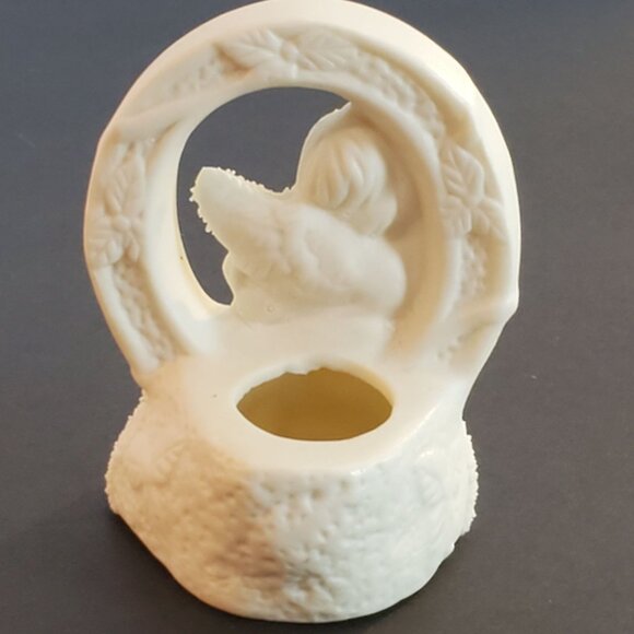 Vintage Christmas JOY Angel Candle Holder Ceramic Collection 1980's Set of 3 - Picture 5 of 14